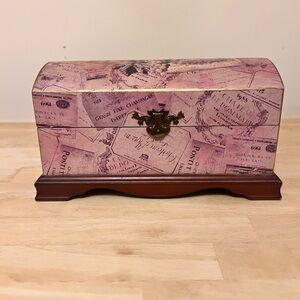 Pink Decorative Box with Vintage Print